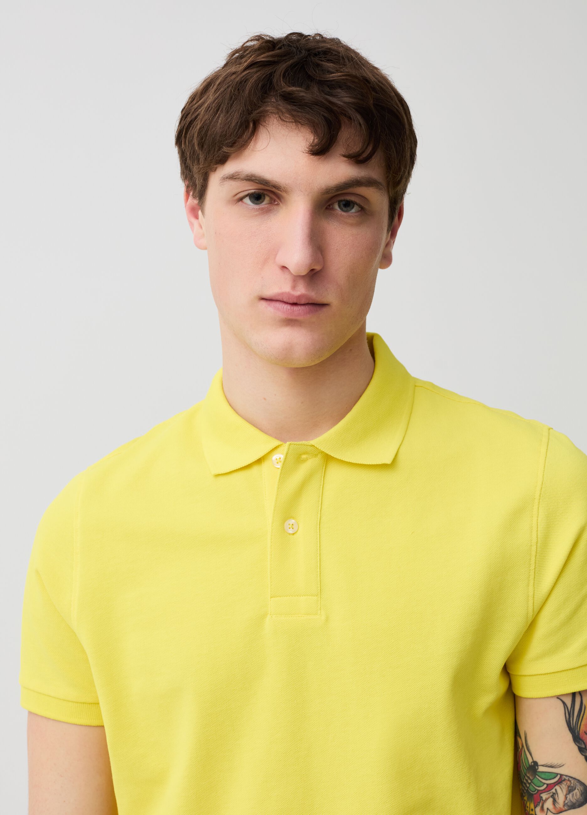 Organic cotton pique polo shirt