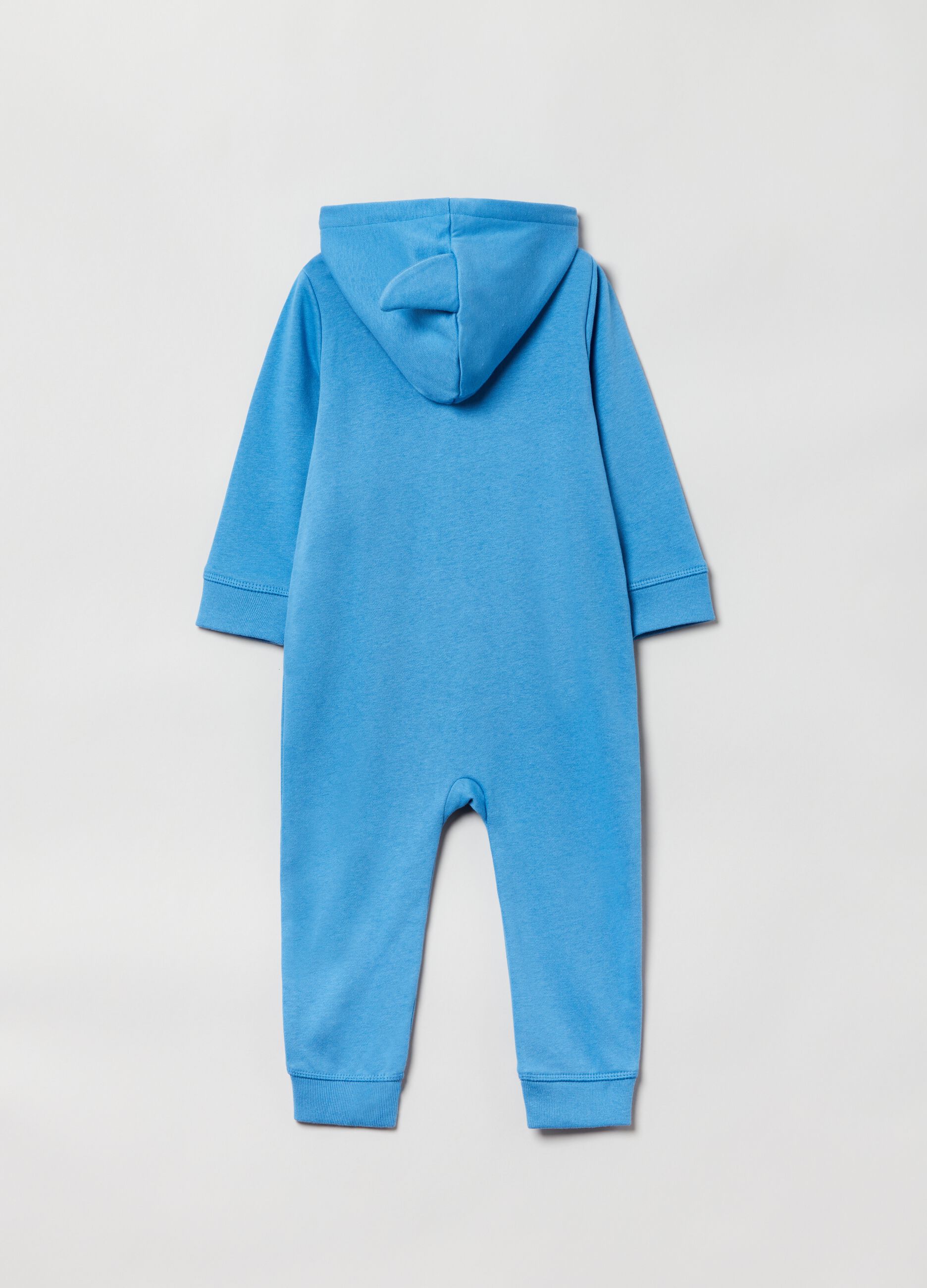 Onesie with hood and logo embroidery