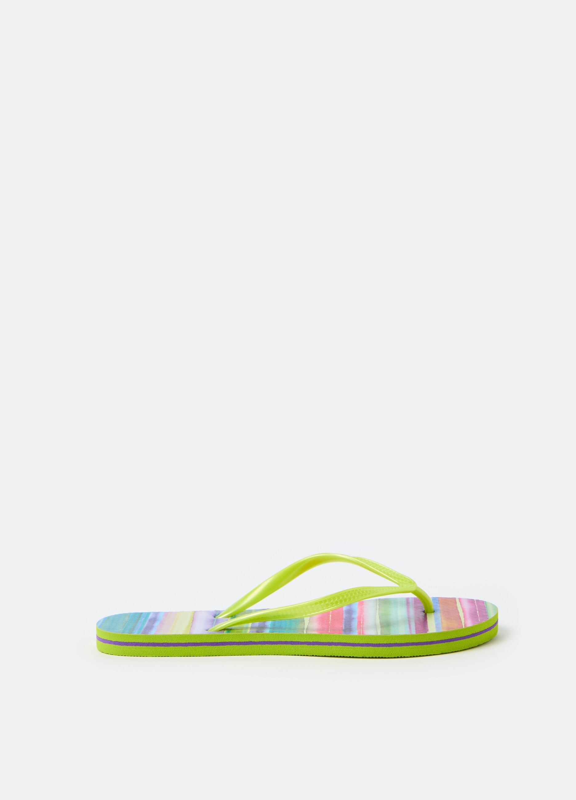 Thong sandals with print