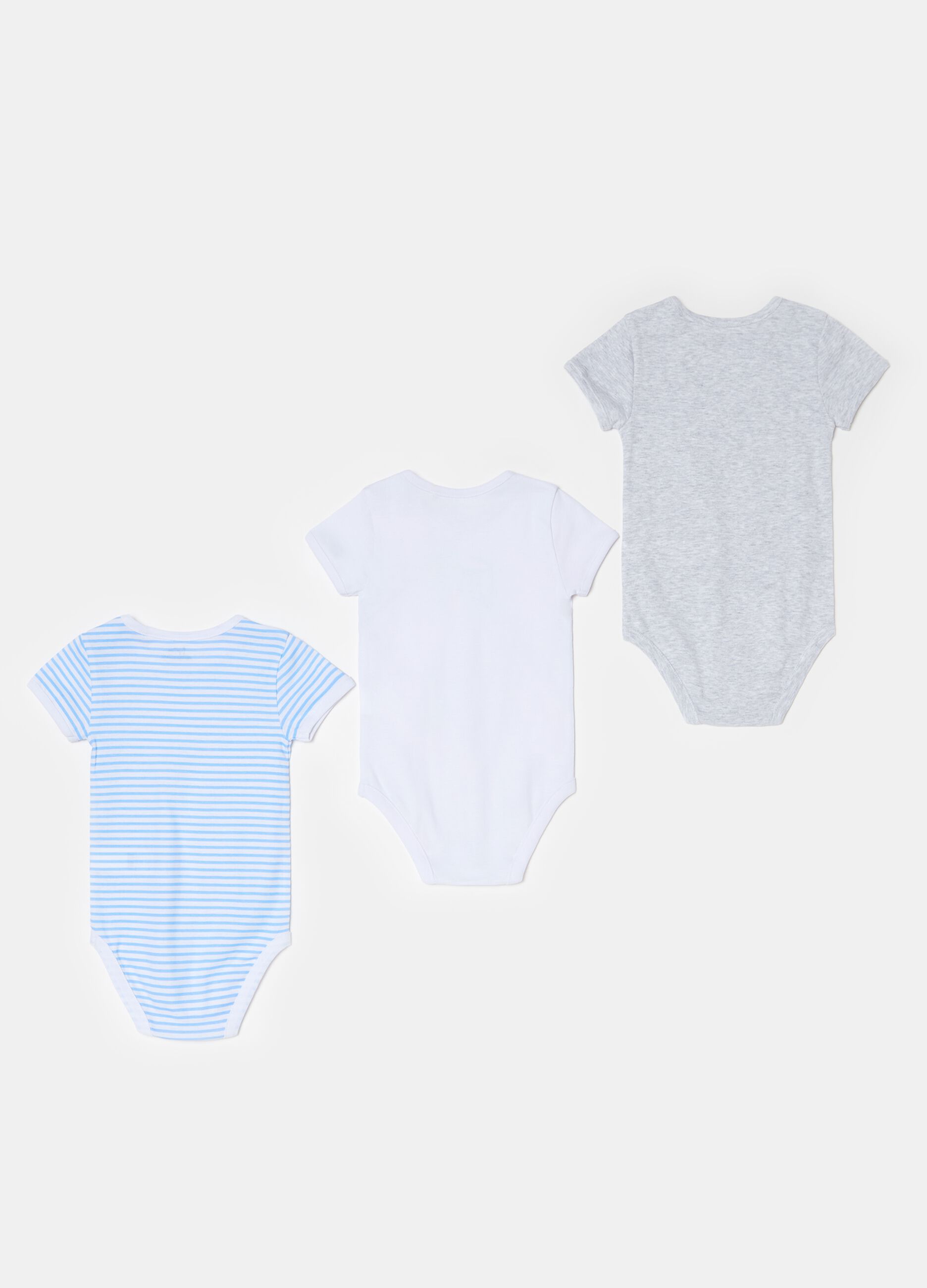 Three-pack bodysuit in organic cotton