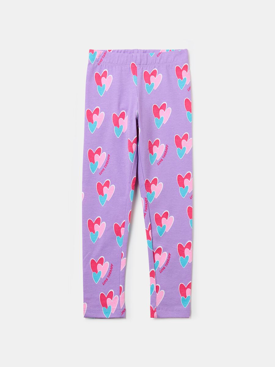 Leggings with all-over hearts print_0