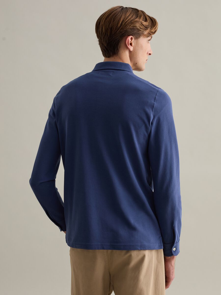 Long-sleeved polo shirt in piquet_2