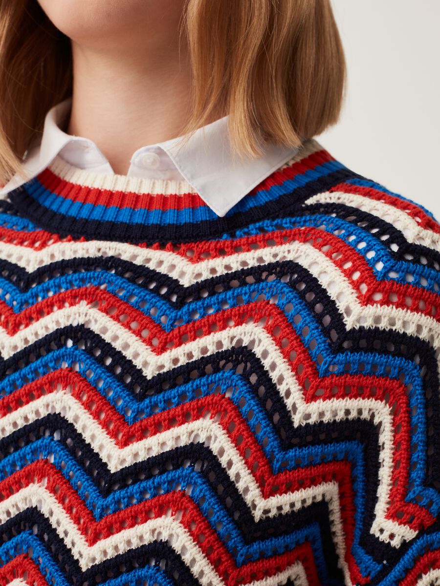 Zigzag crochet pullover in cotton_3