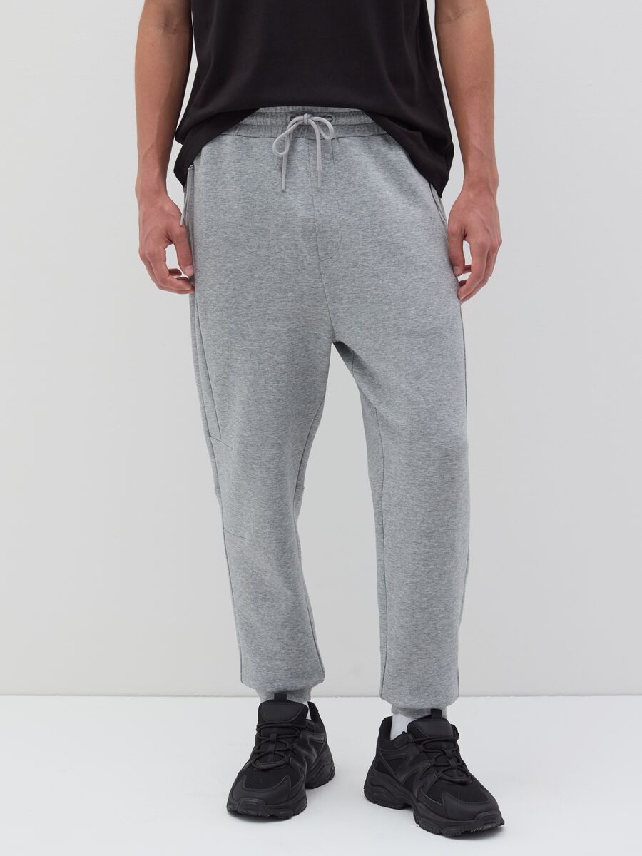 Fleece joggers with drawstring_1