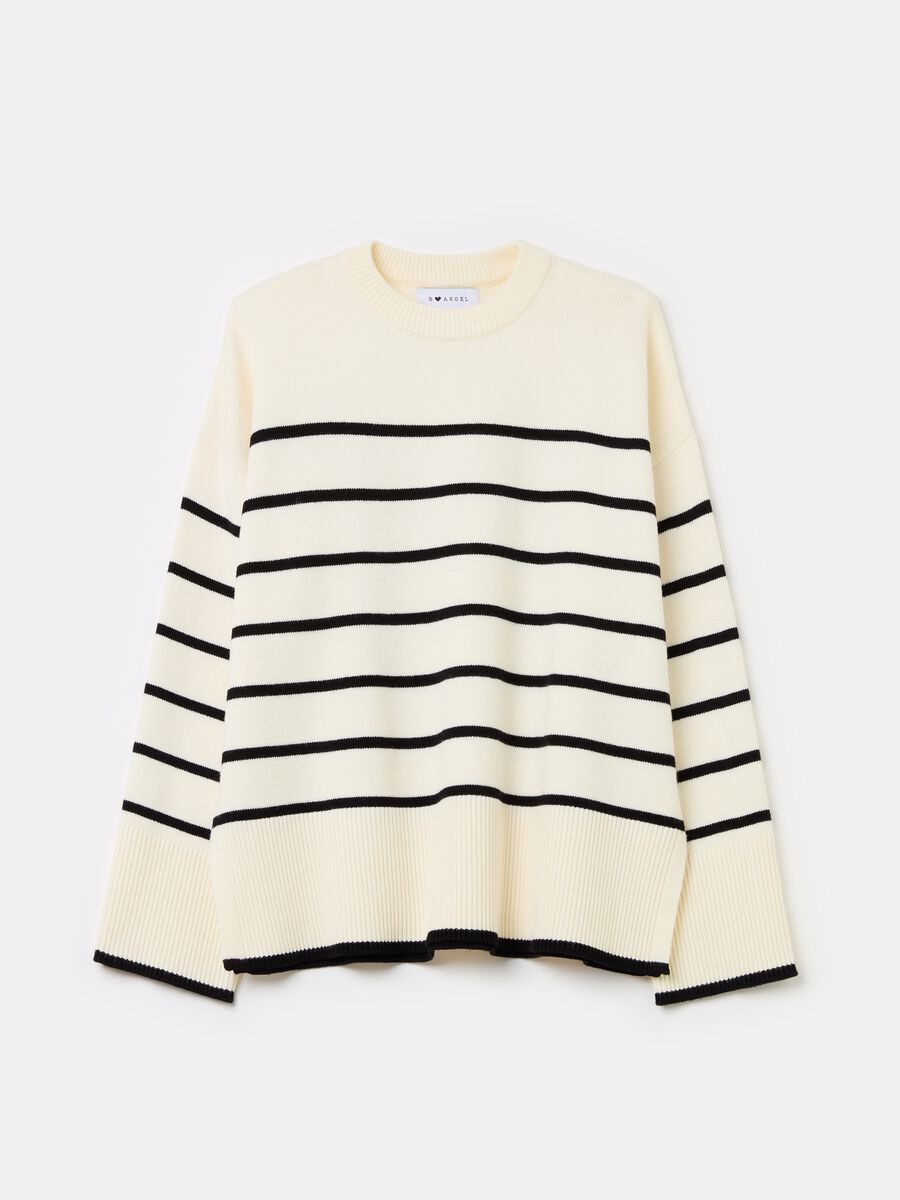 Striped pullover with slits_4