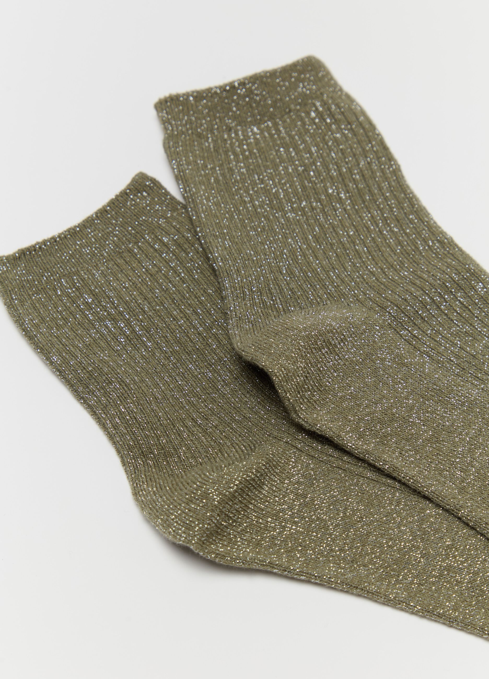 Three-pair pack stretch socks with lurex