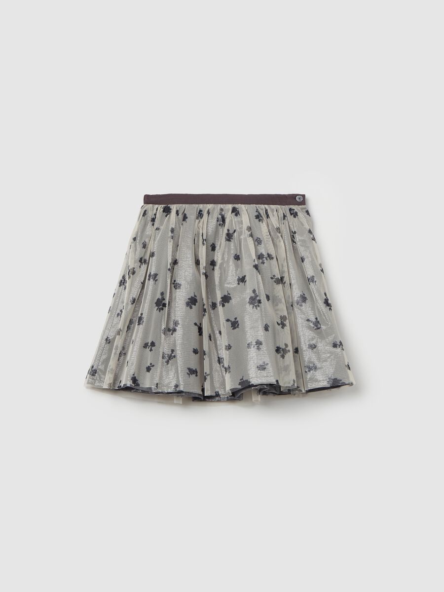 Short skirt in printed mesh_0