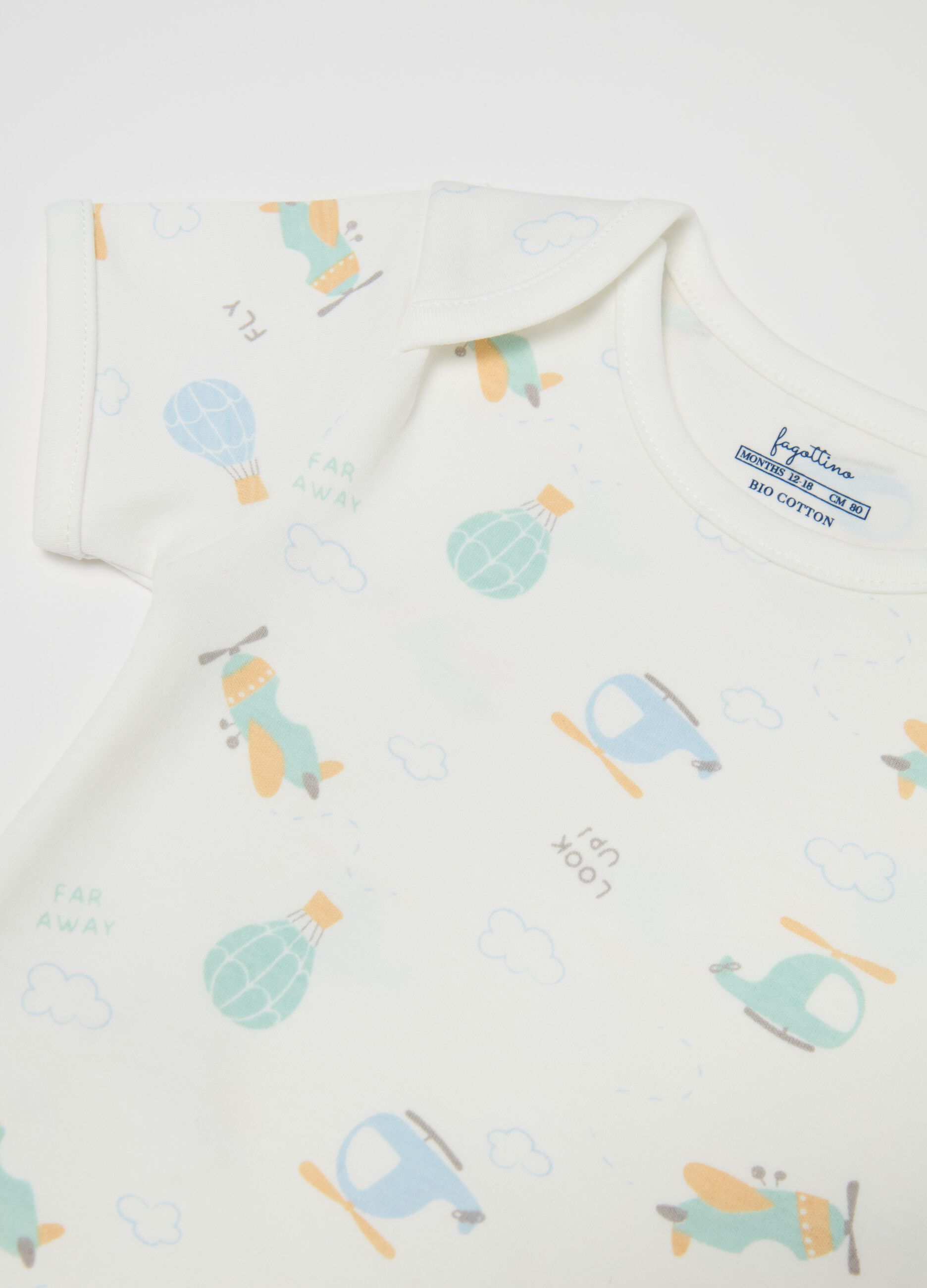 Two-pack organic cotton bodysuits with print