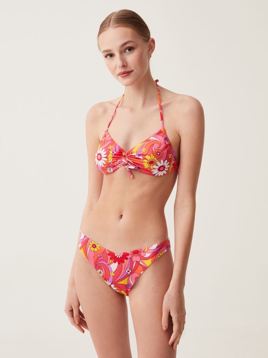 Top bikini a fascia stampa floreale_1