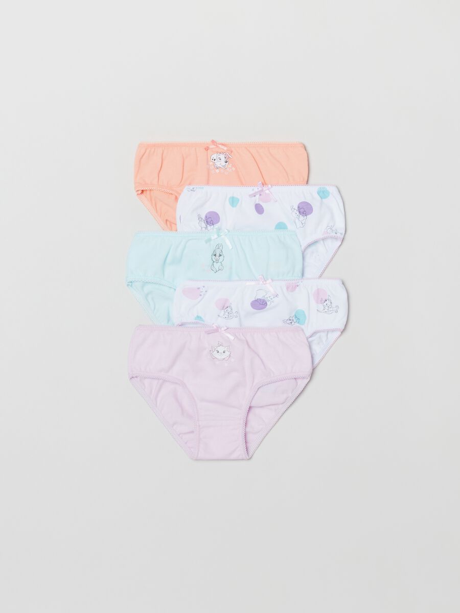 FAGOTTINO Baby Girl's White/Pink Set of five briefs with Christmas Minnie  print