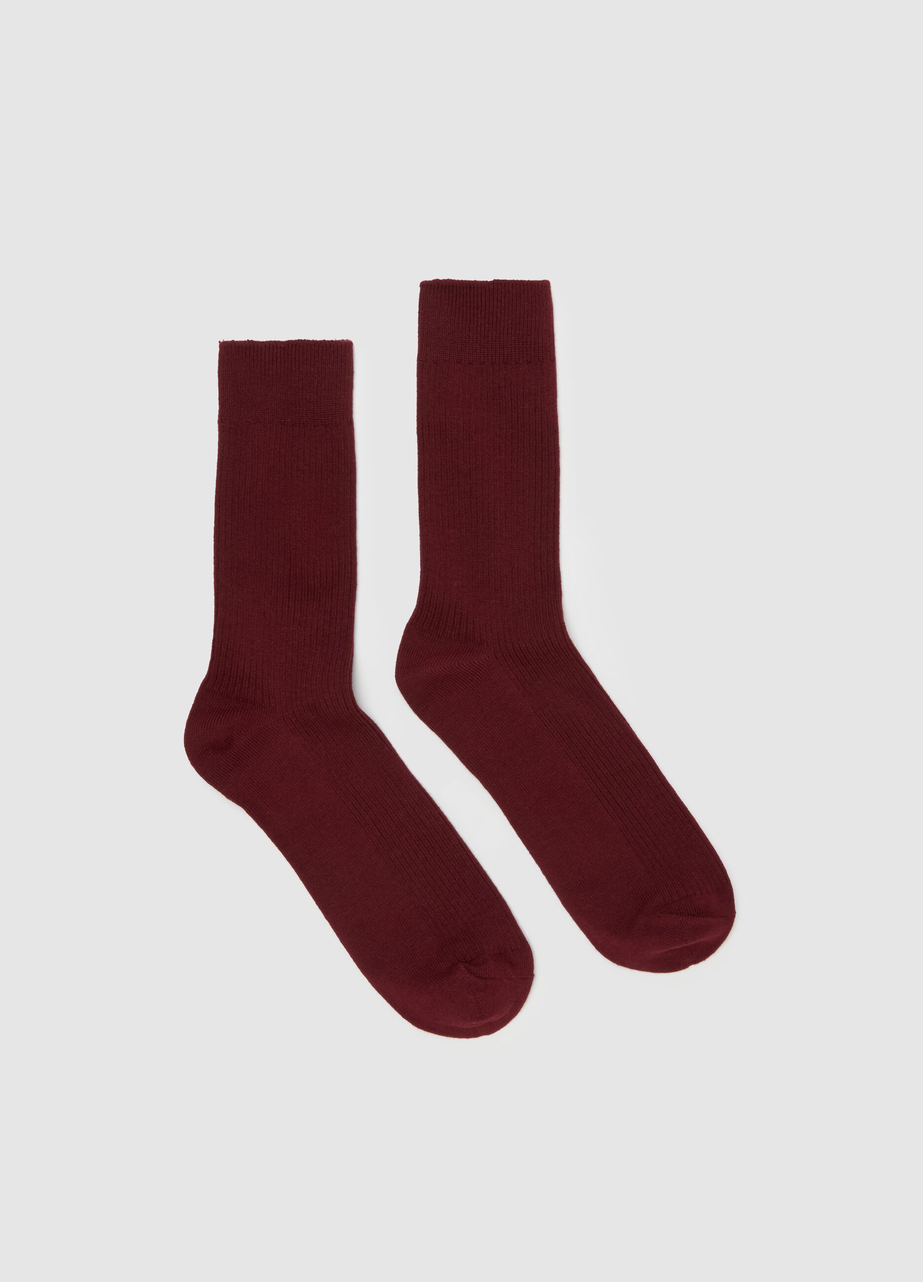 Stretch midi socks with ribbing