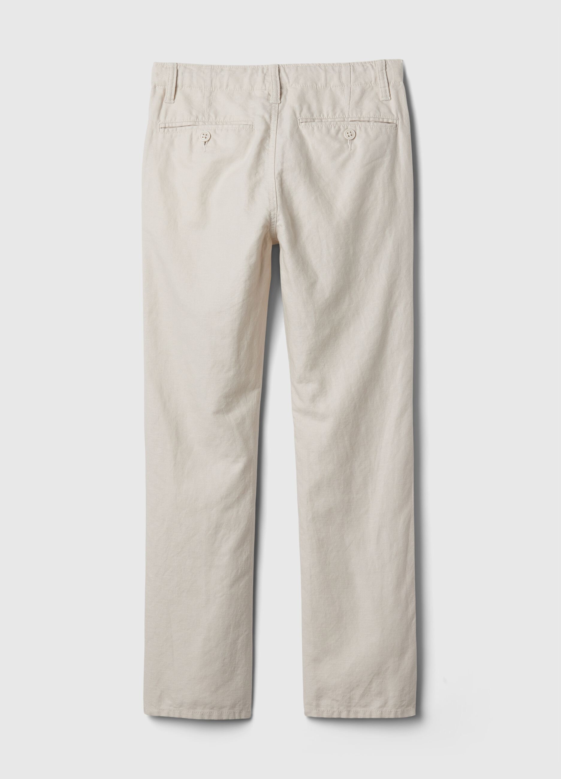 Pantalone chino in lino e cotone
