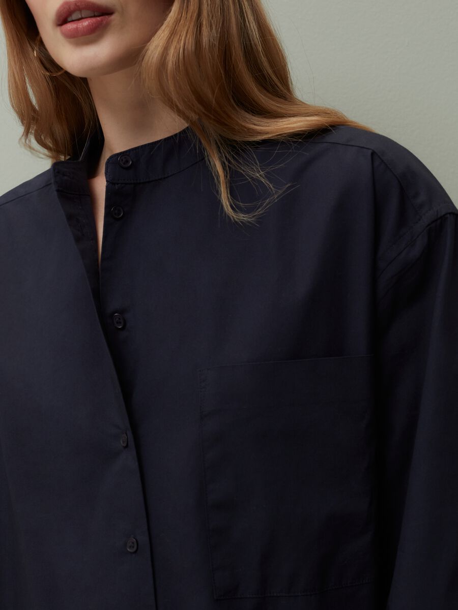 Relaxed-fit shirt with band collar_3