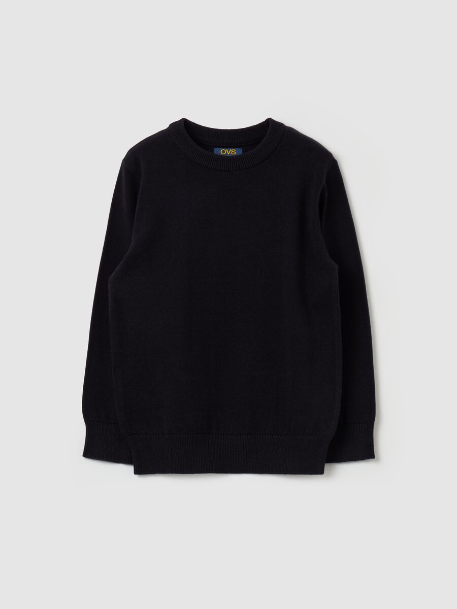 Cotton pullover with round neck_0