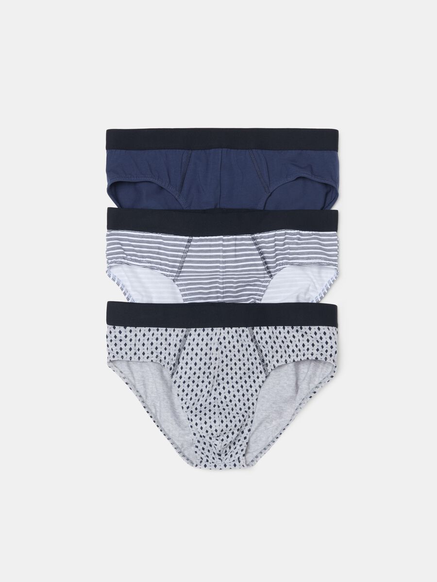 Three-pack patterned briefs in stretch organic cotton_0