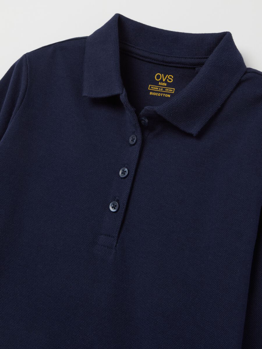 Long-sleeved polo shirt in organic cotton_2