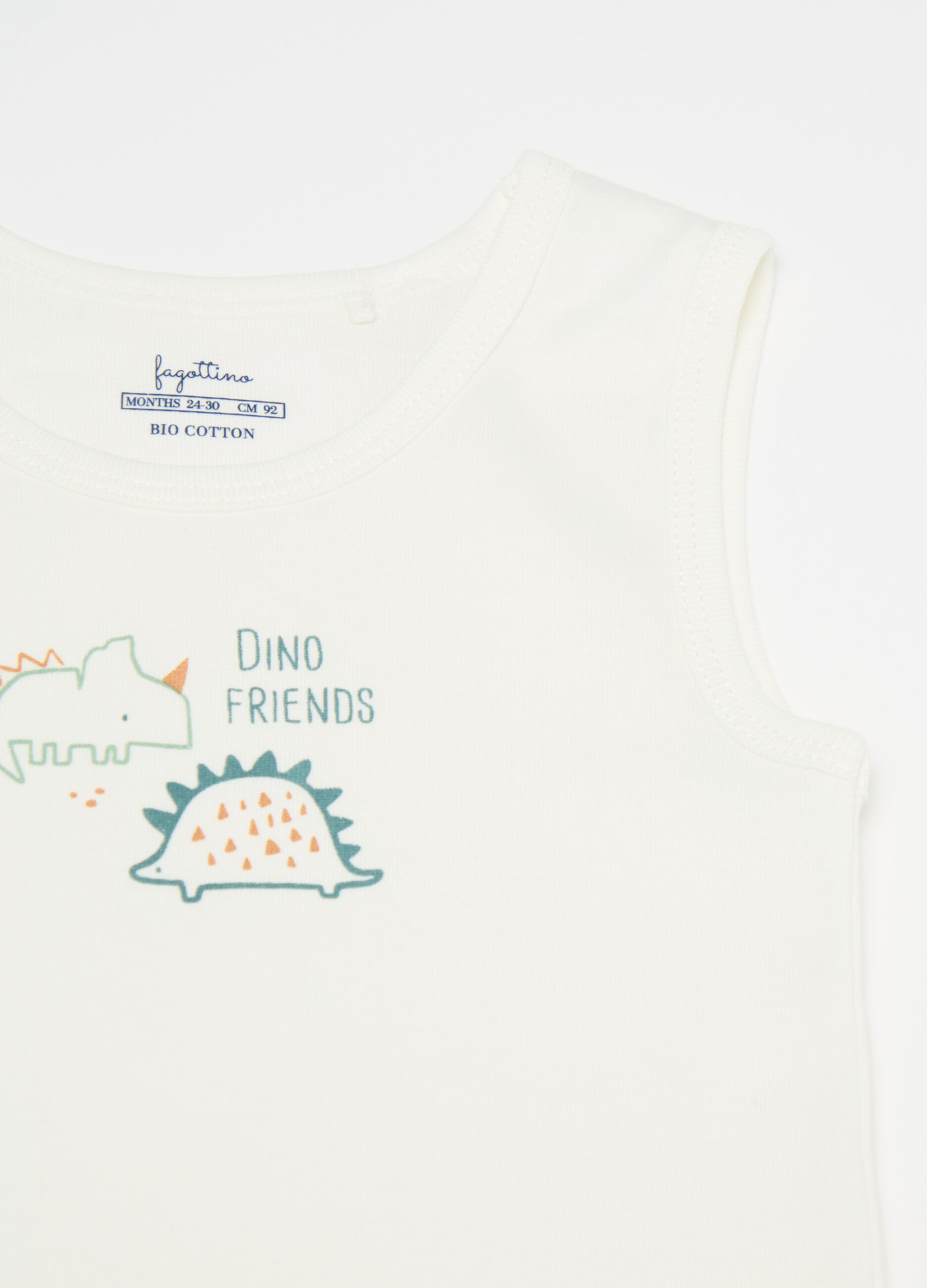 Two-pack racerback vests in organic cotton with print