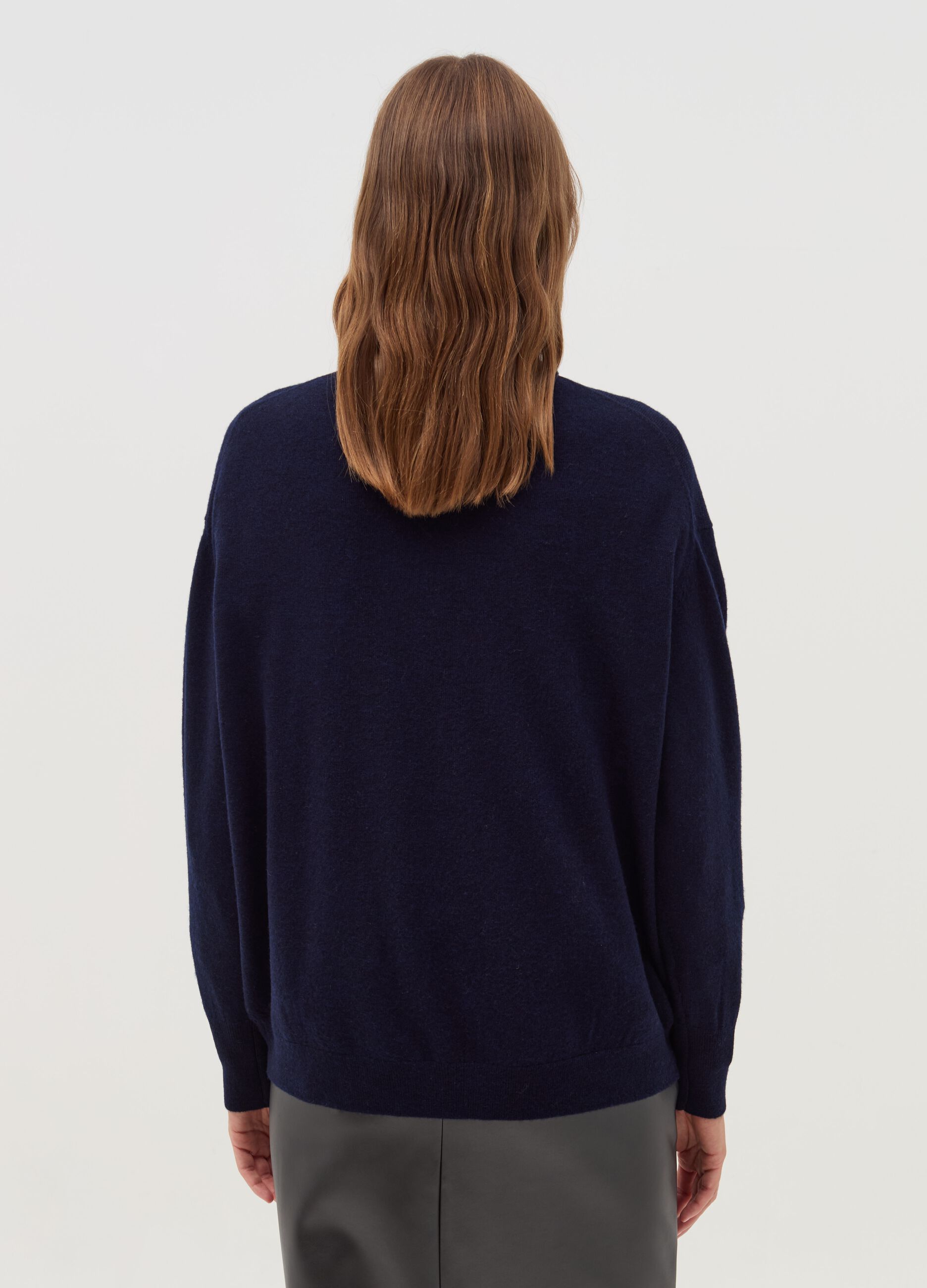 Solid colour wool turtleneck jumper