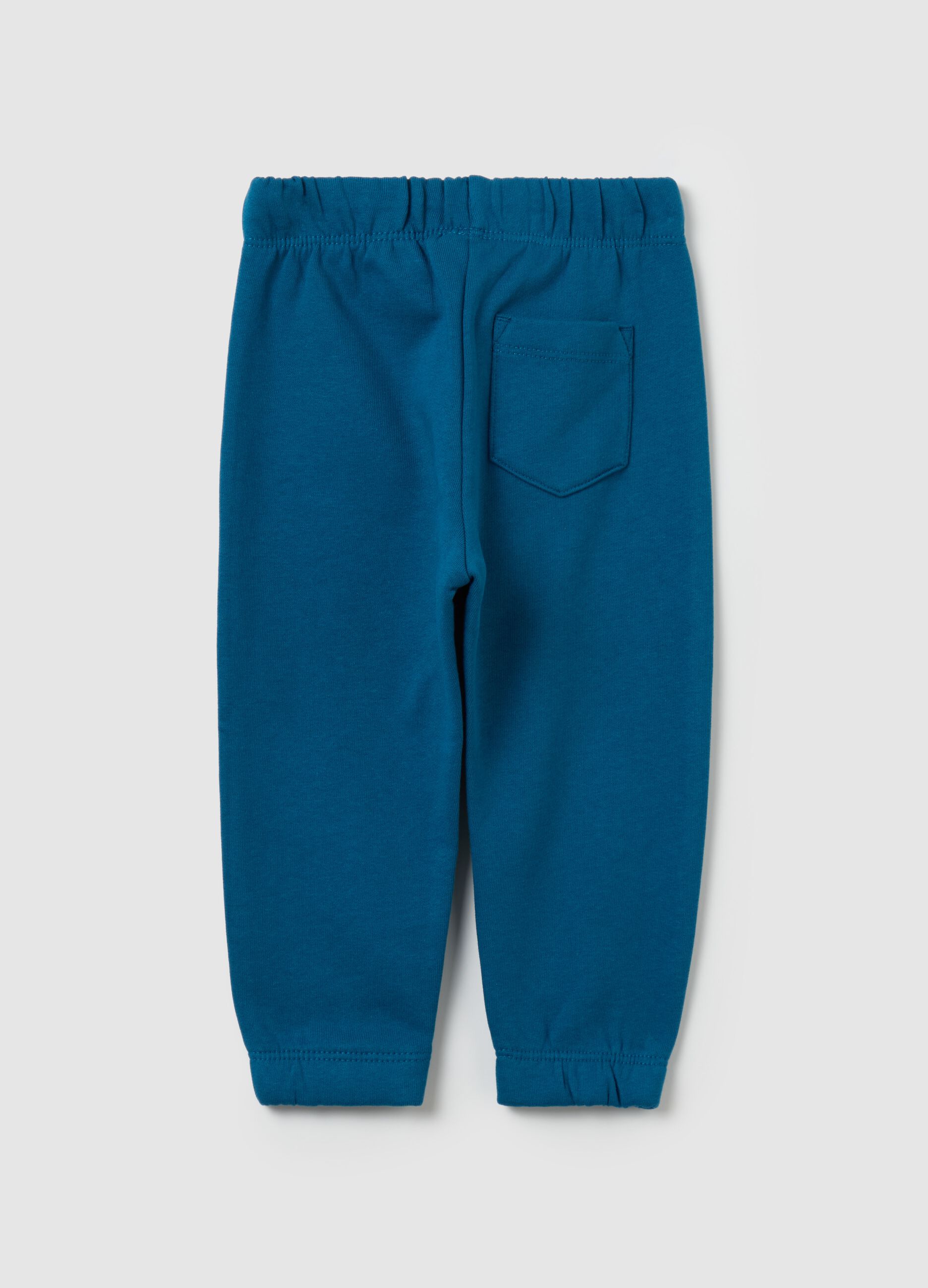 Fleece joggers with drawstring and print