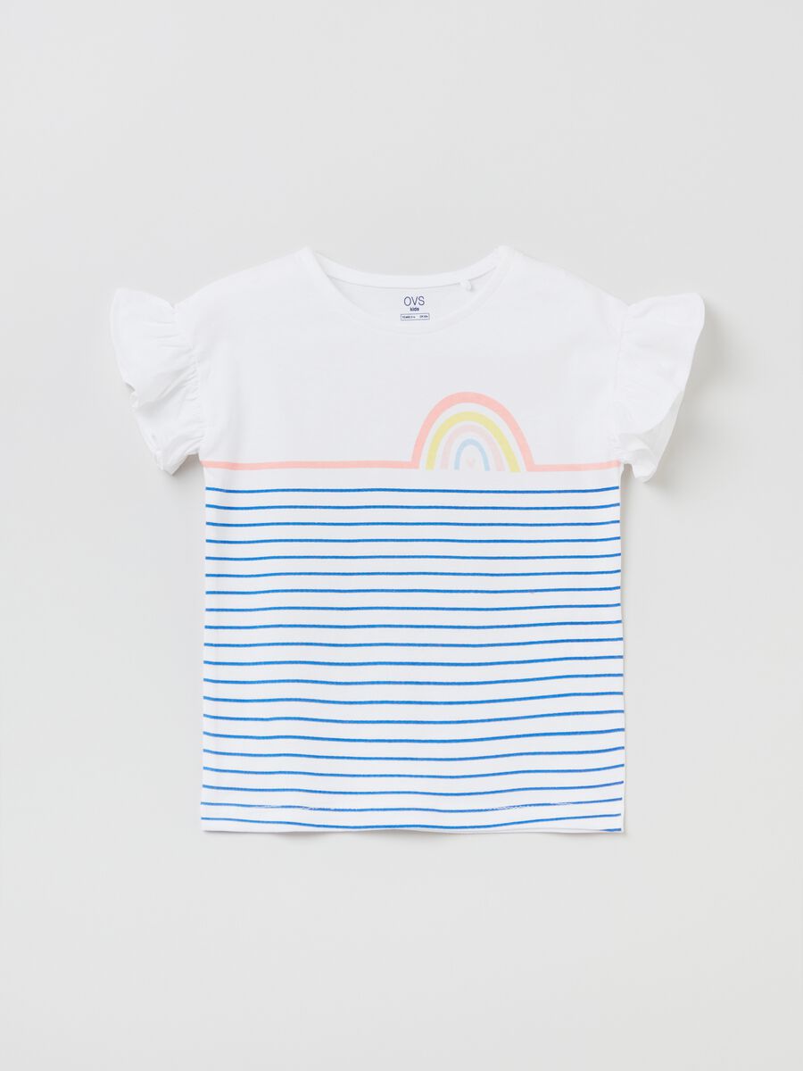 T-shirt with print and frills_0