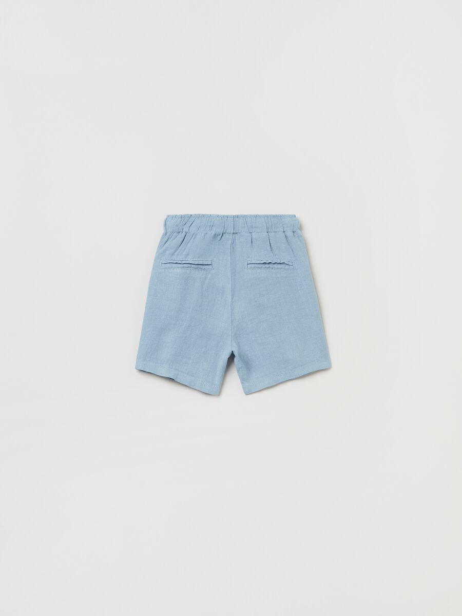 Linen Bermuda shorts with drawstring_1