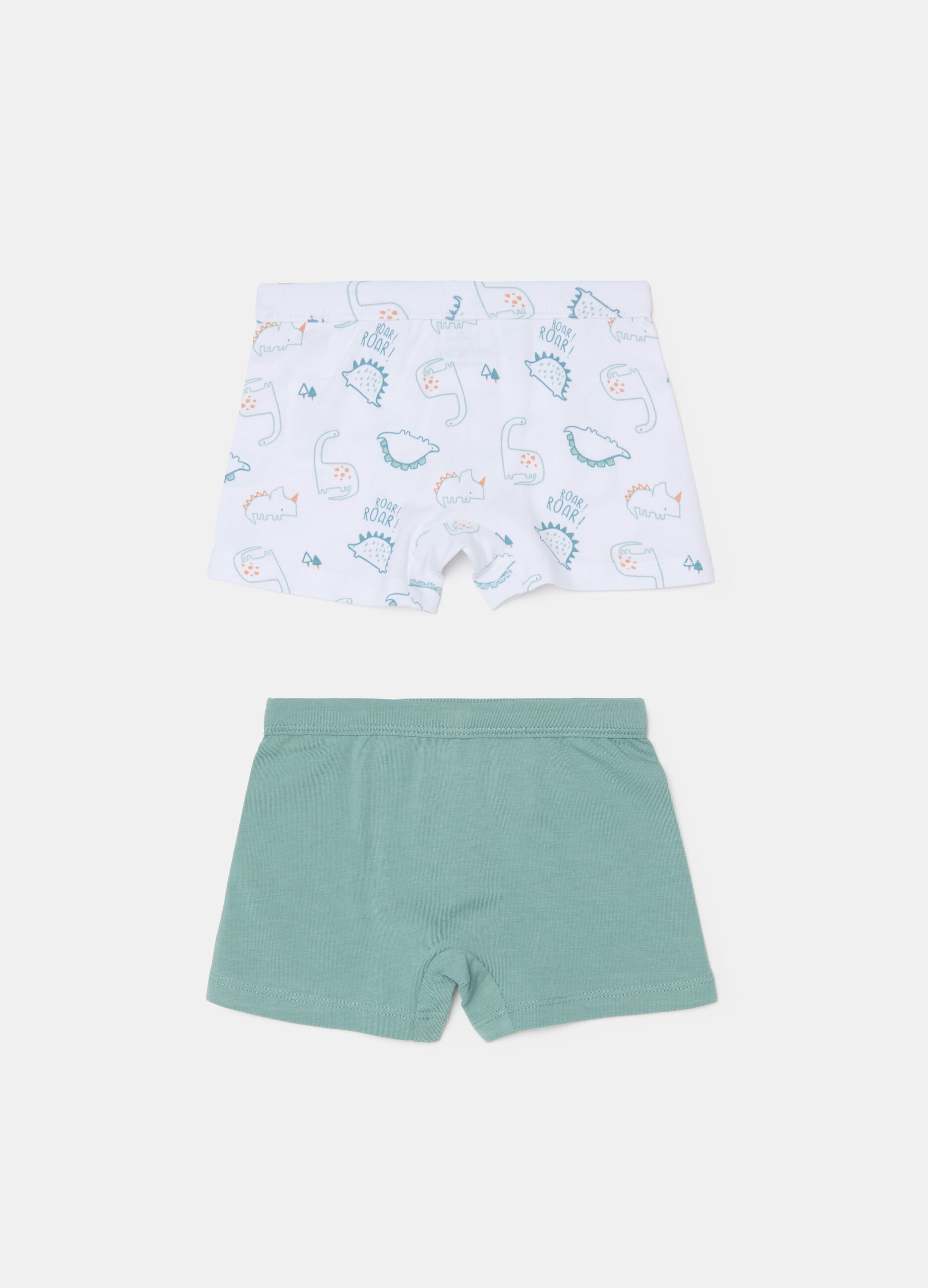 Two-pack boxer shorts with dinosaurs print