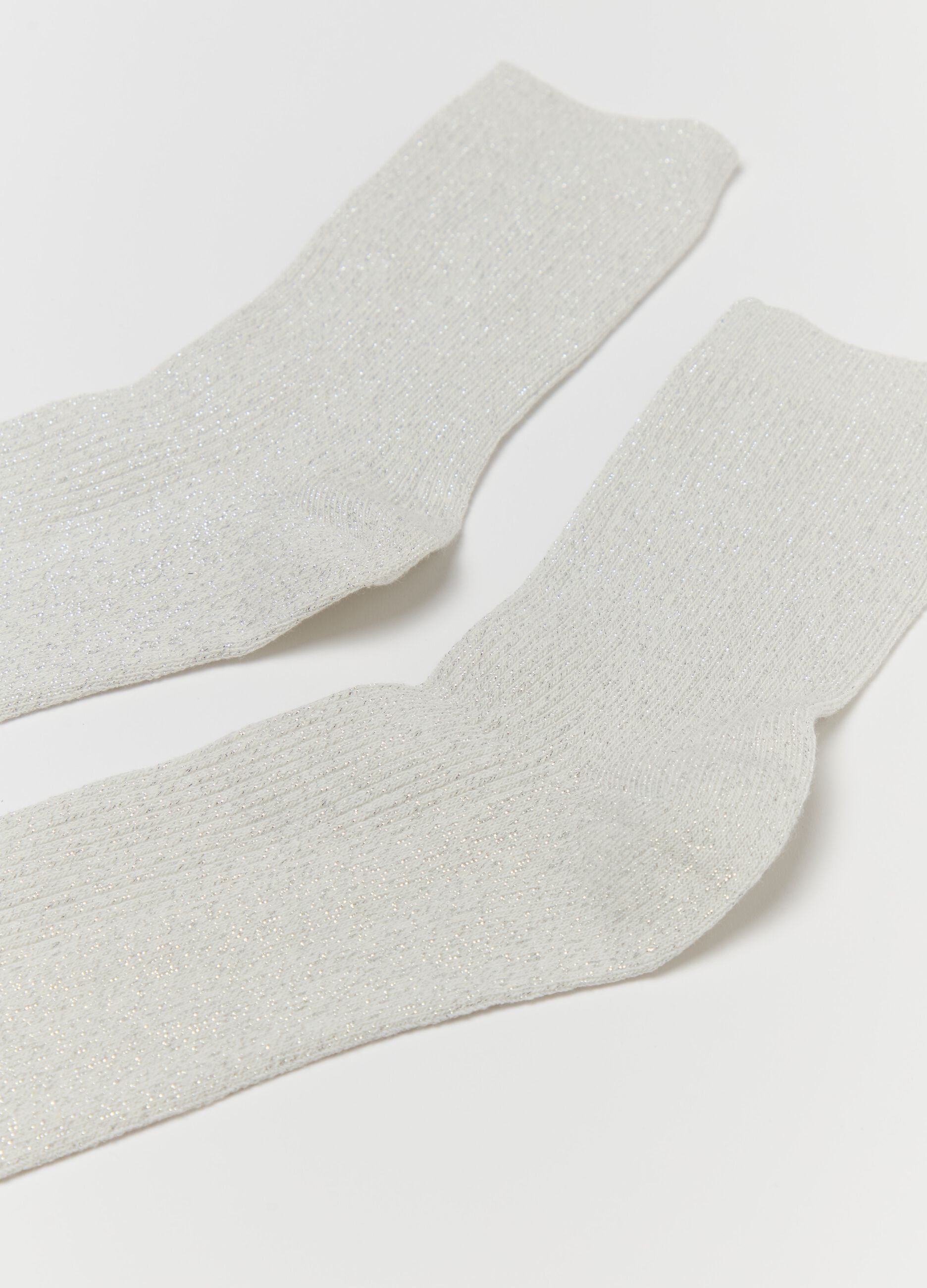 Three-pair pack stretch socks with lurex