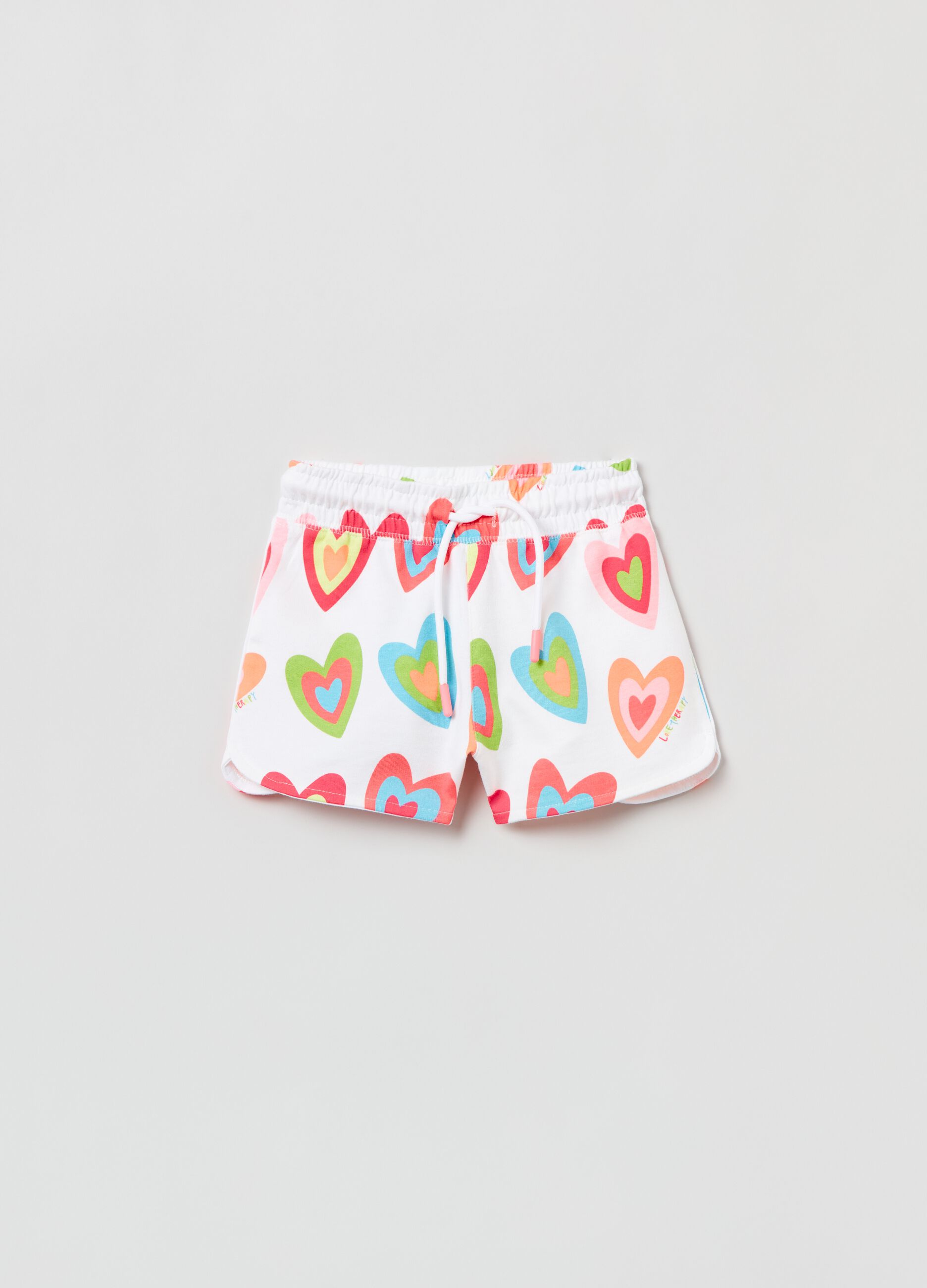 Cotton shorts with Love Therapy print