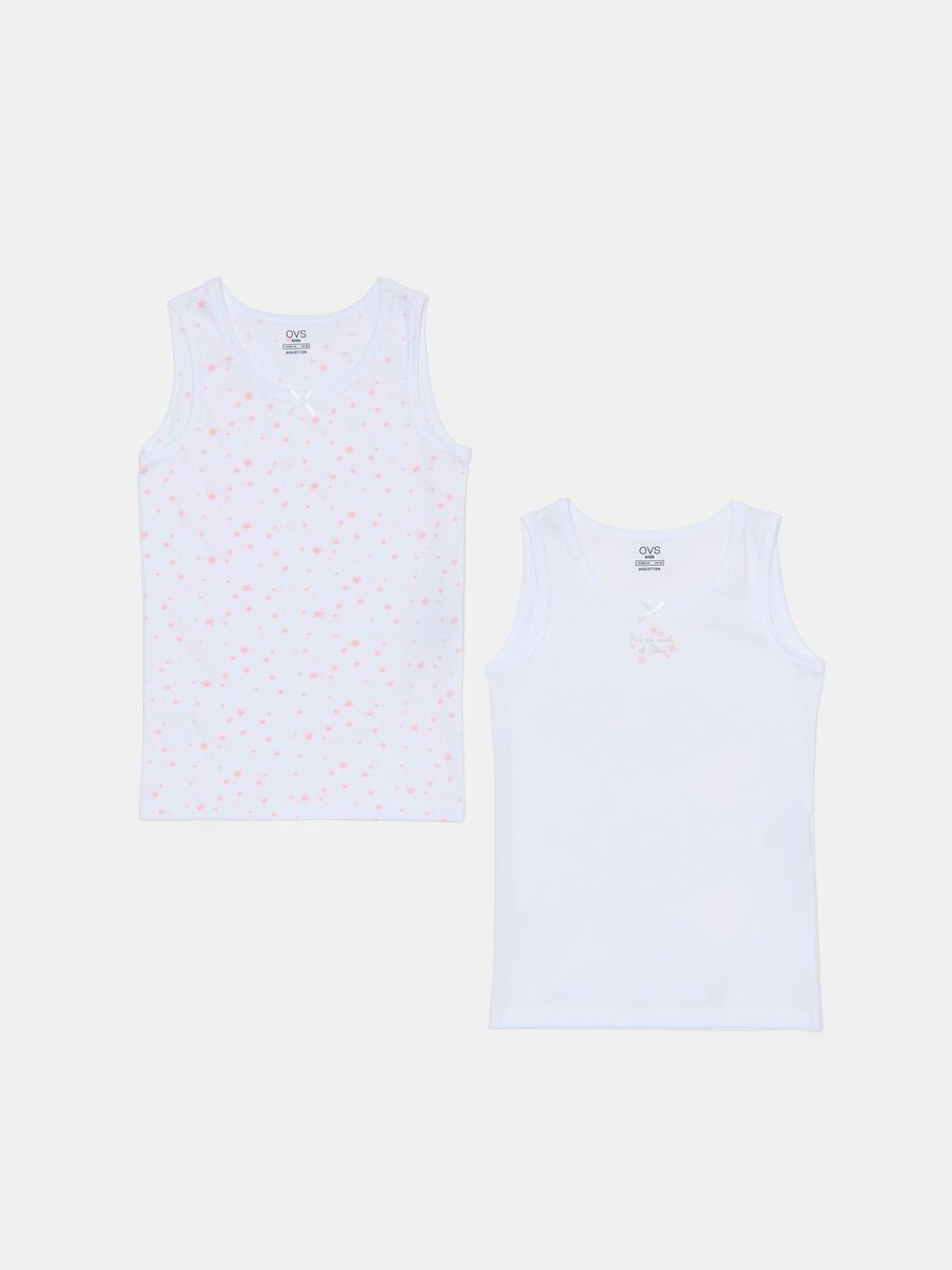 Two-pack vests with small stars print_0