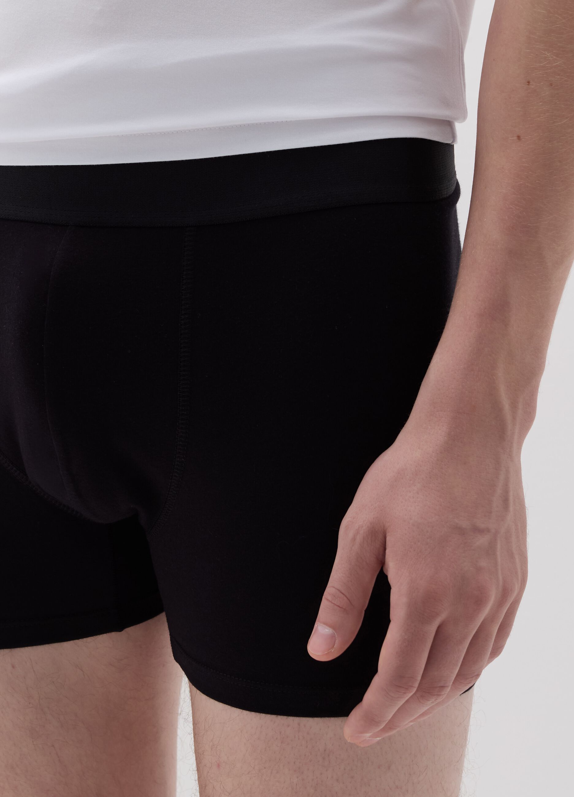 Three-pack midi boxer shorts with external elastic