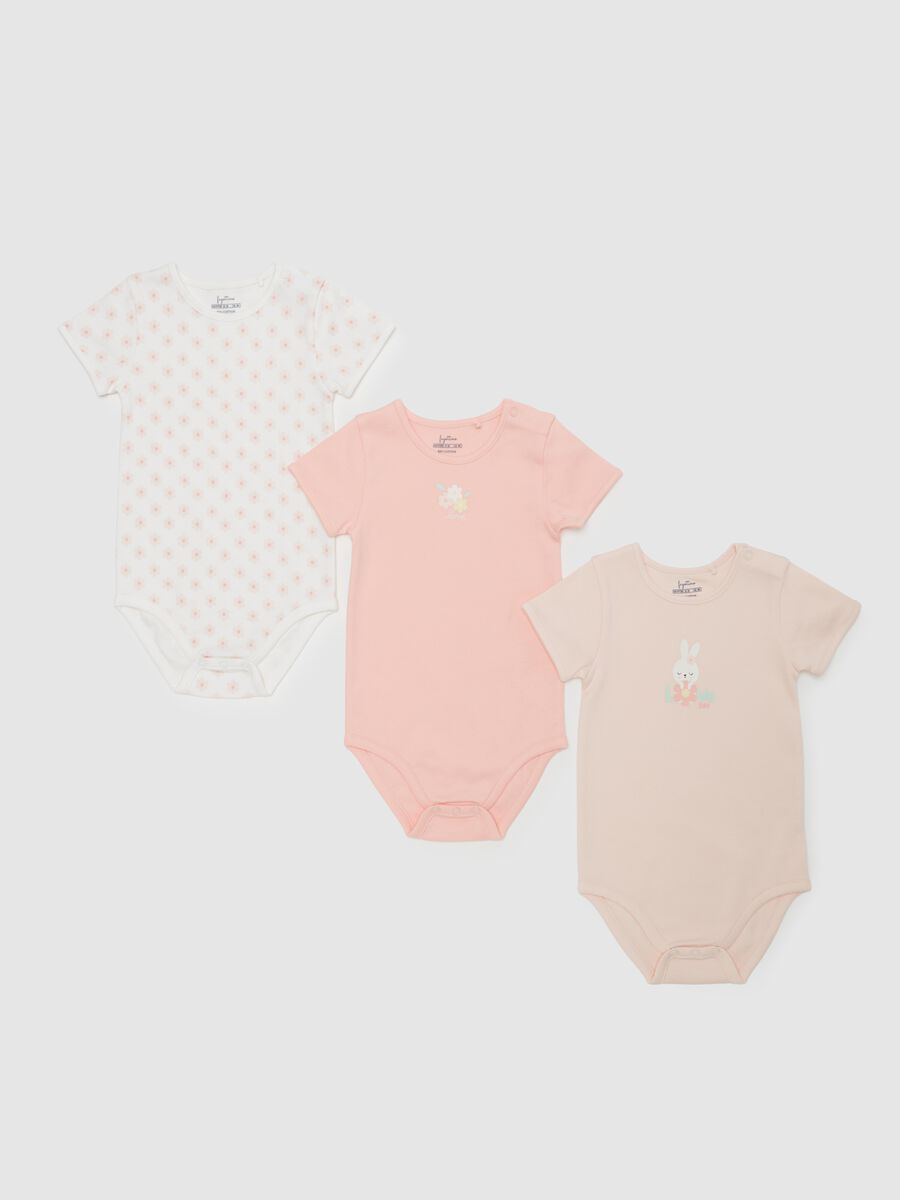 Three-pack bodysuits in organic cotton with print_0