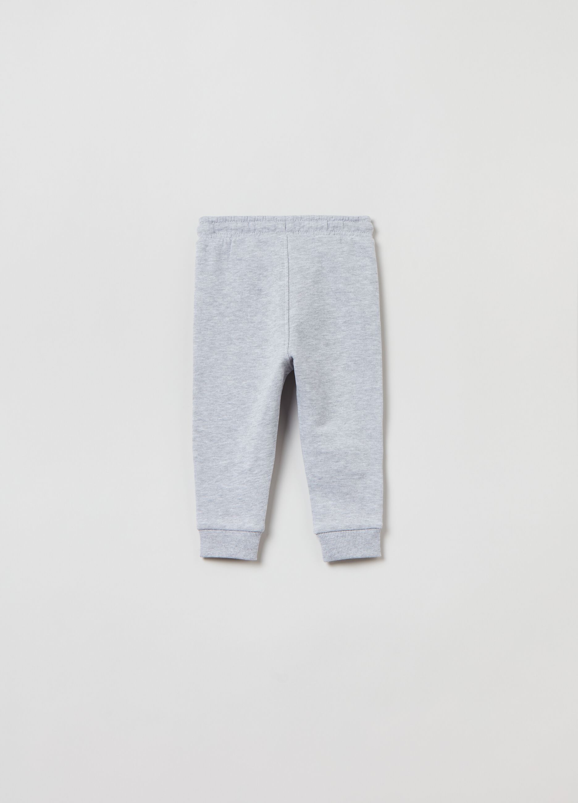 Fleece joggers with drawstring and print