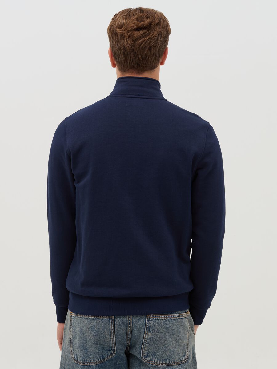 Full-zip sweatshirt in French terry with high neck_2