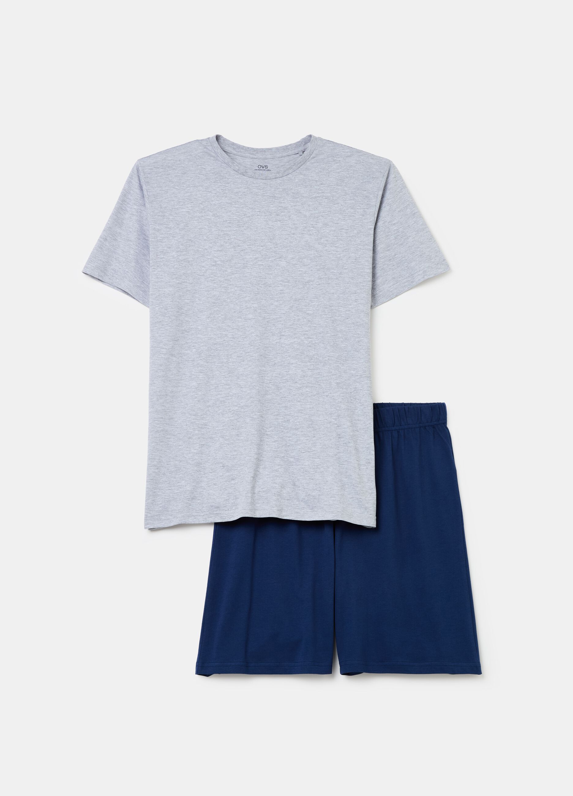 Short pyjamas with round-neck top