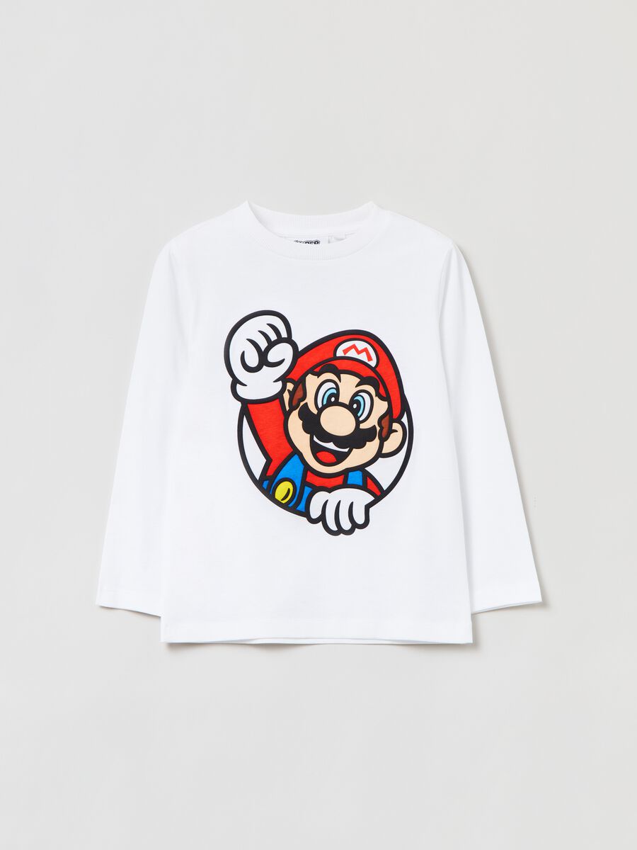 T-shirt with long sleeves and Super Mario print_0