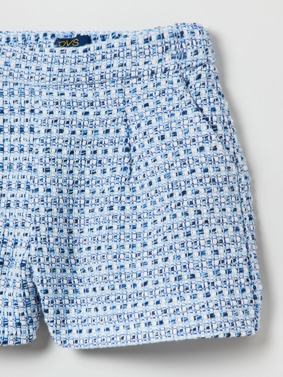Tweed shorts with geometric design_2