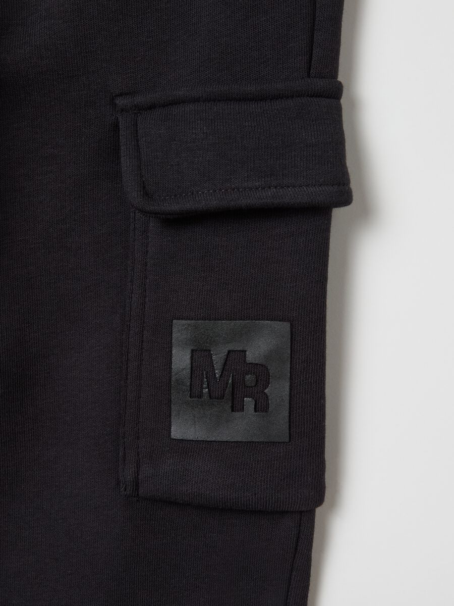 Cargo joggers in fleece with drawstring_2