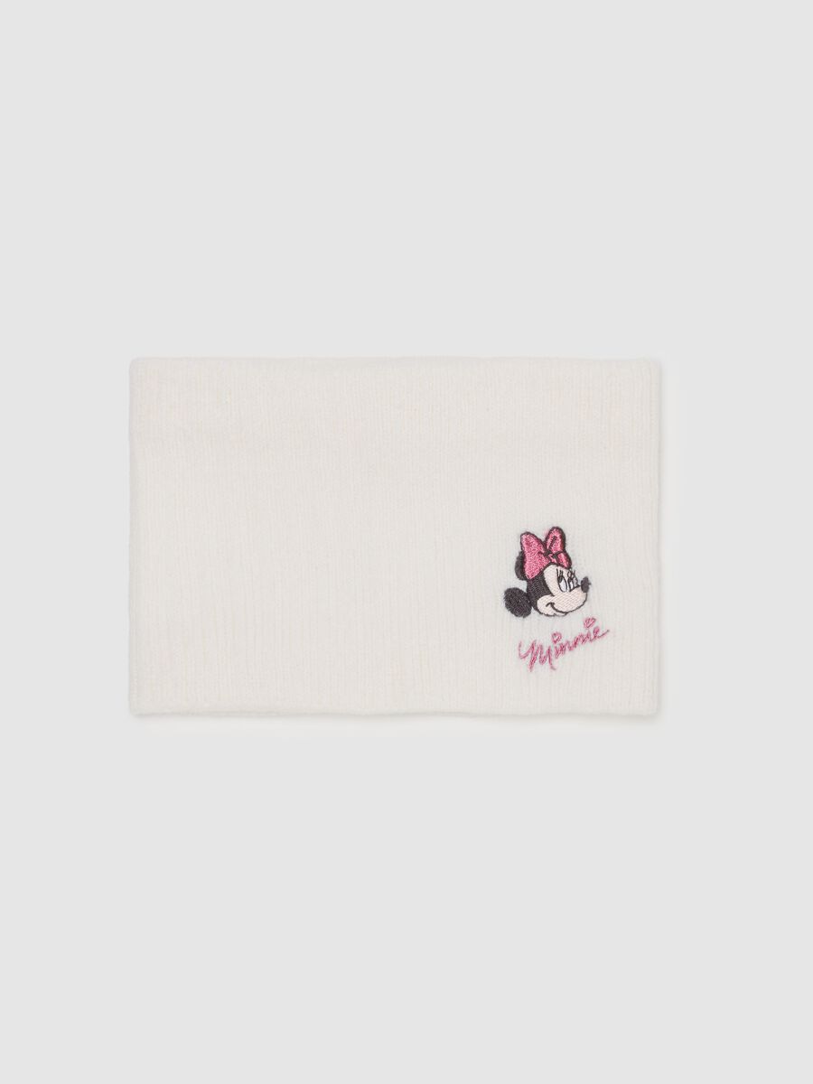 Knit neck warmer with Minnie embroidery_0