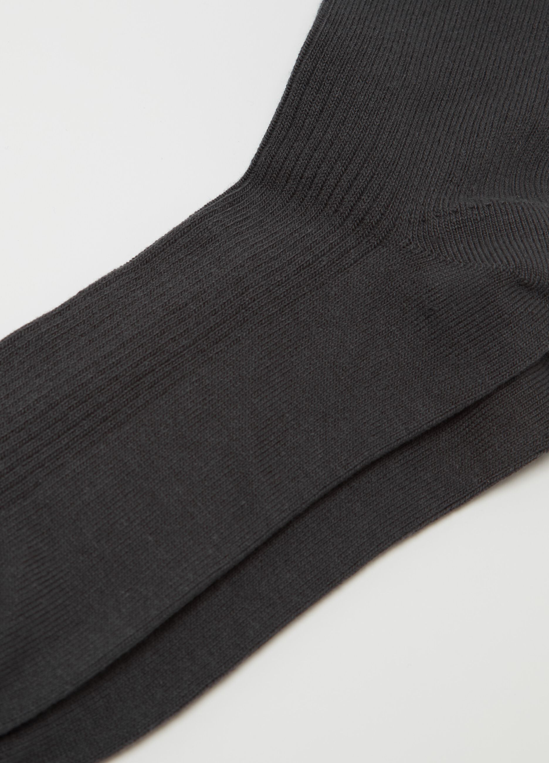 Stretch midi socks with ribbing