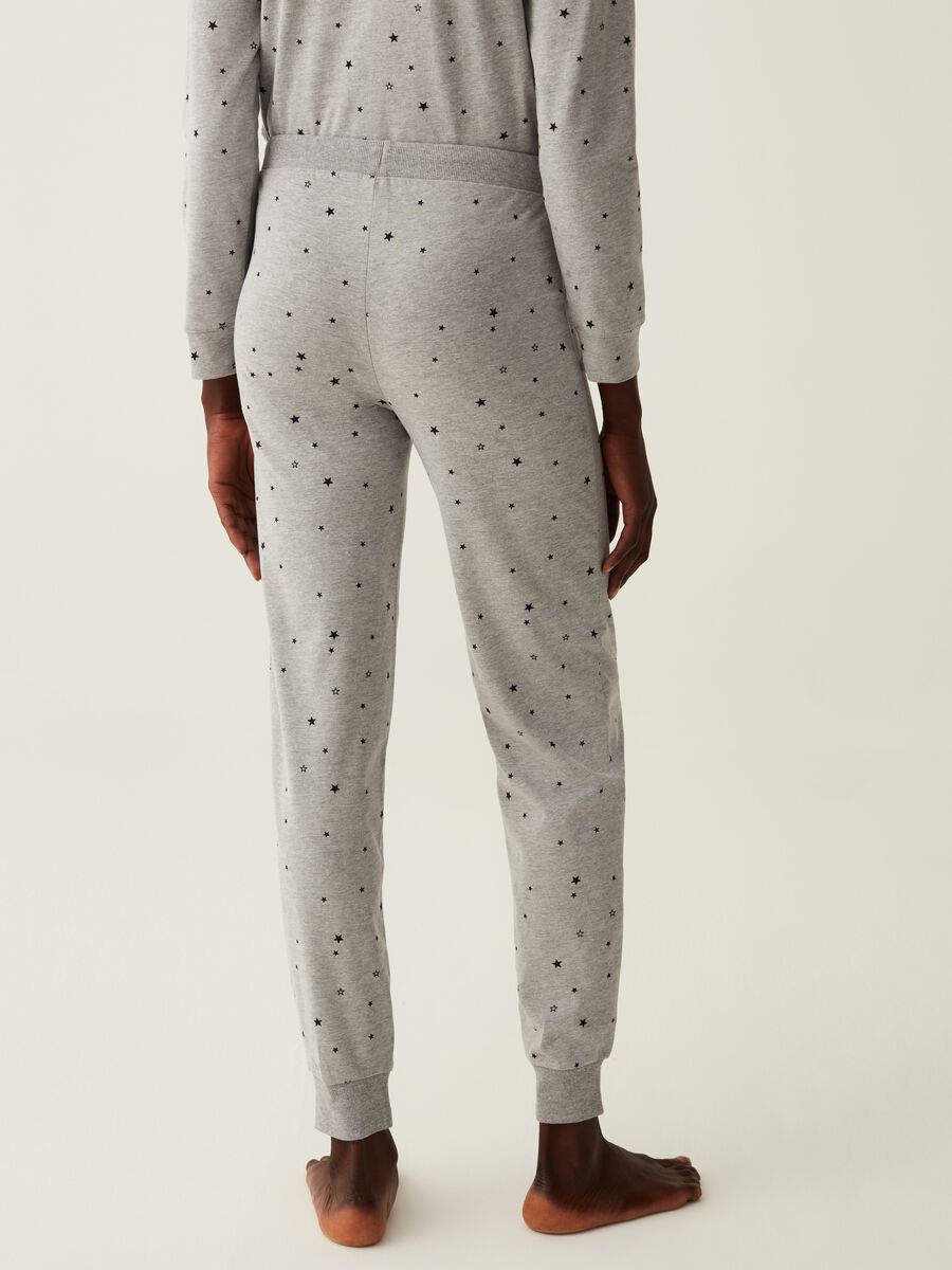 Cotton pyjama trousers with small stars print_2