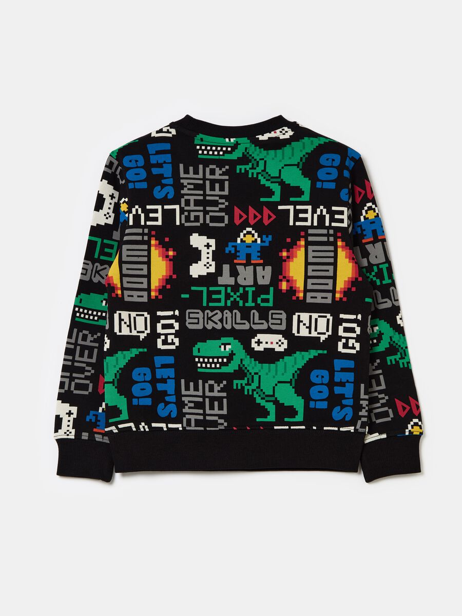 Sweatshirt with gaming dinosaur print_1