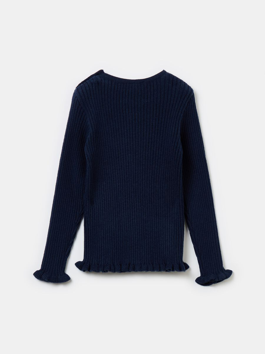 Ribbed pullover with frills_1