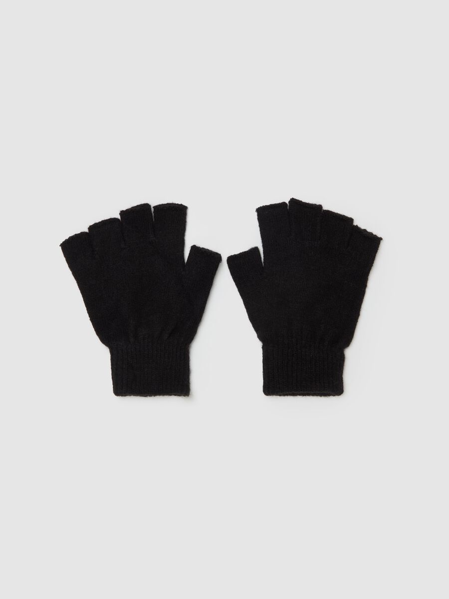 Knitted half-finger gloves_0