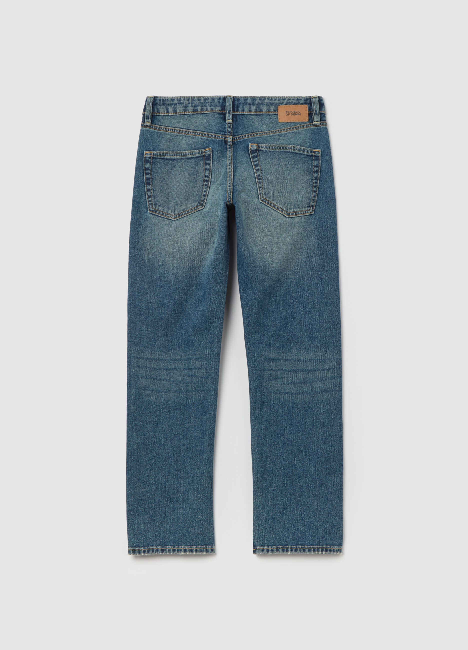 Jeans regular fit con scoloriture