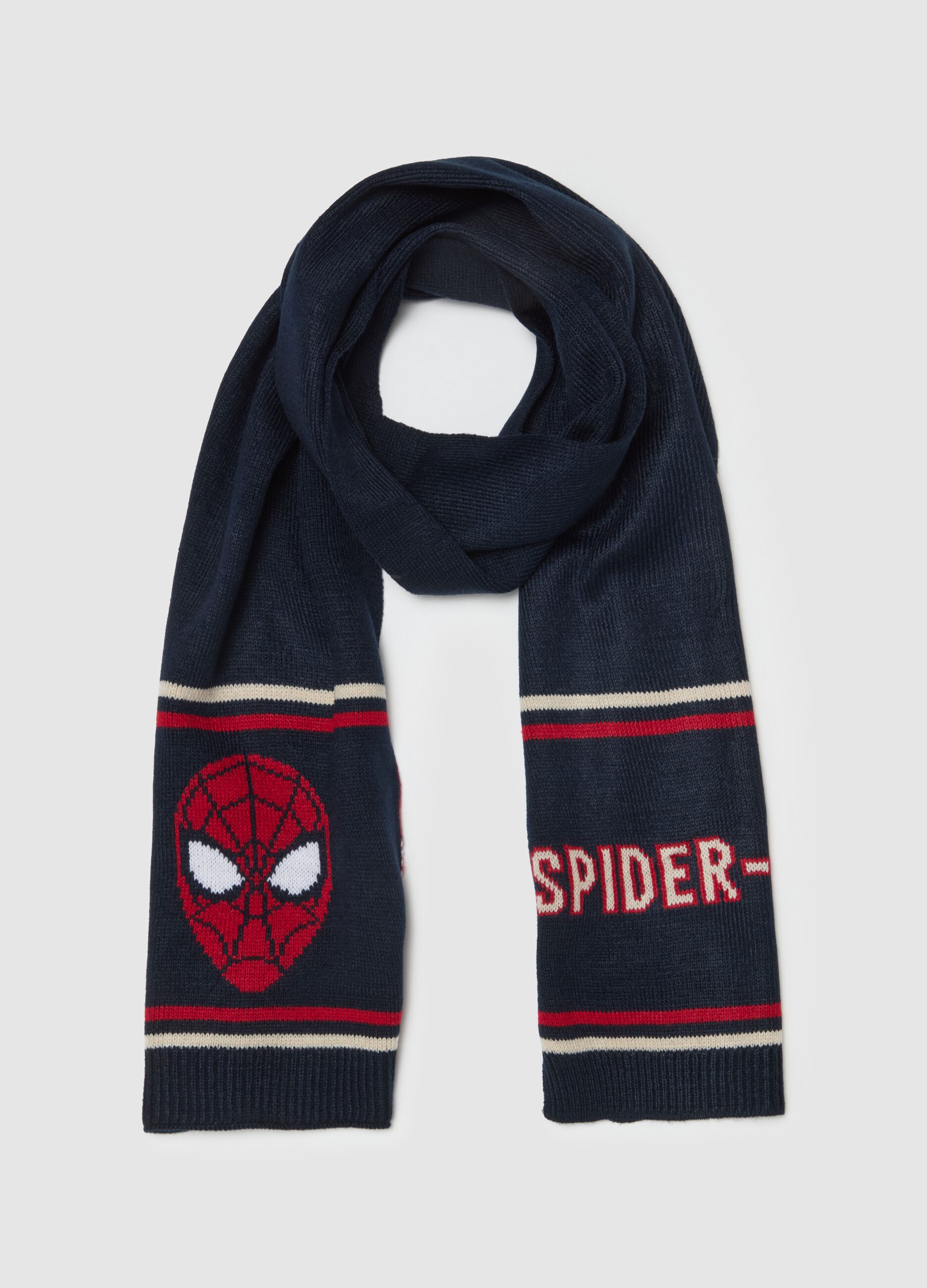 Sciarpa in maglia con disegno Spider-Man