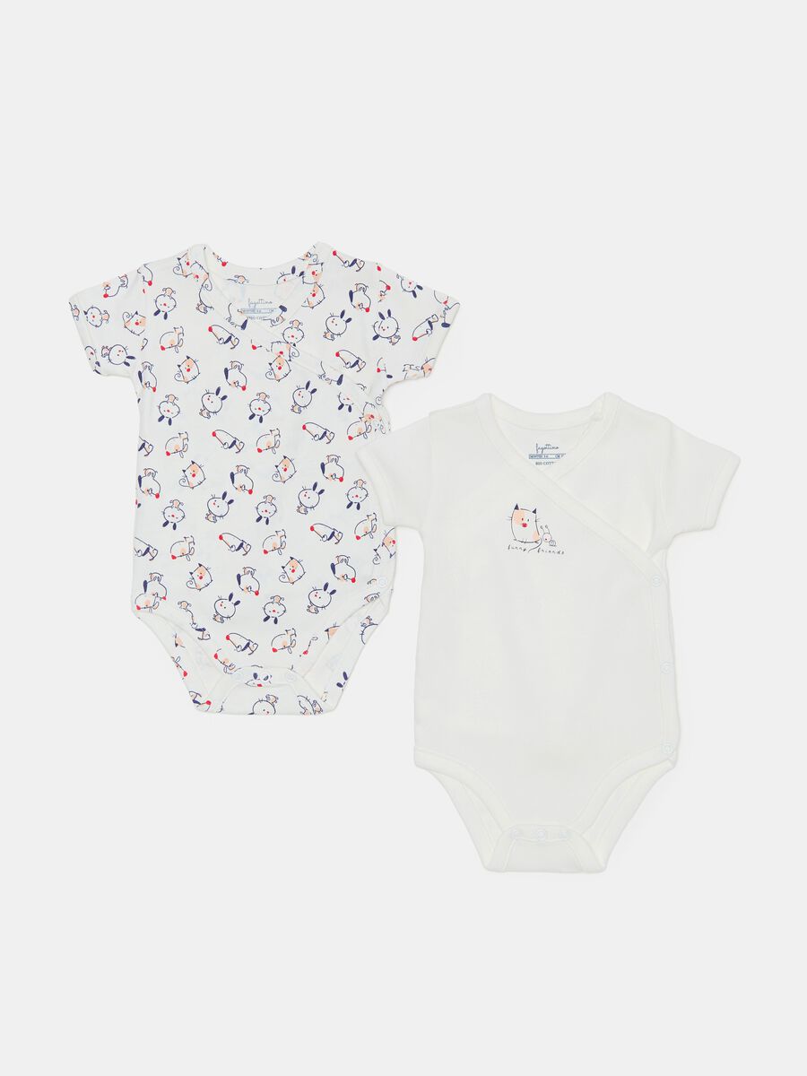 Two-pack bodysuits with short sleeves and print_0