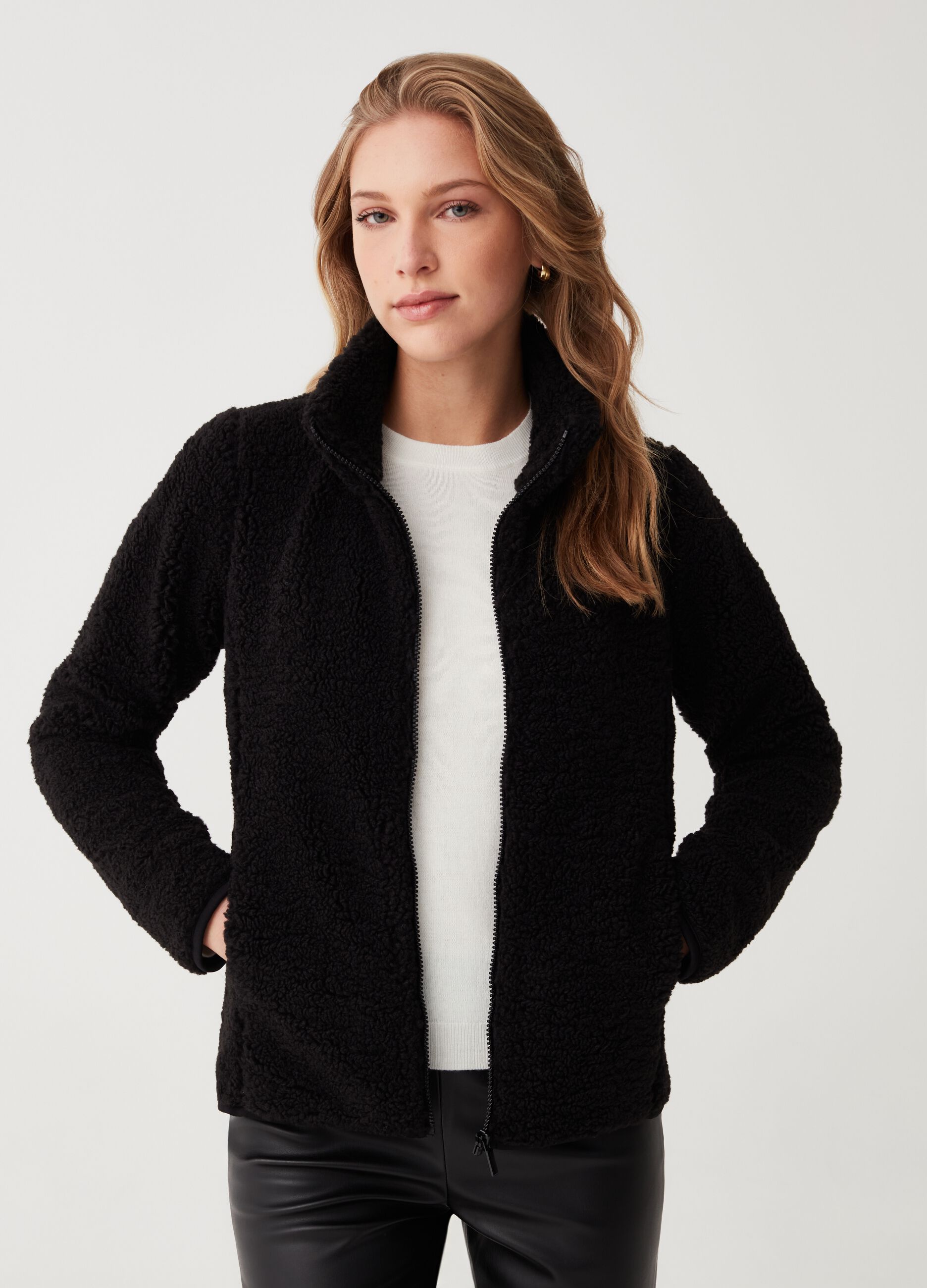 Sherpa full-zip with high neck