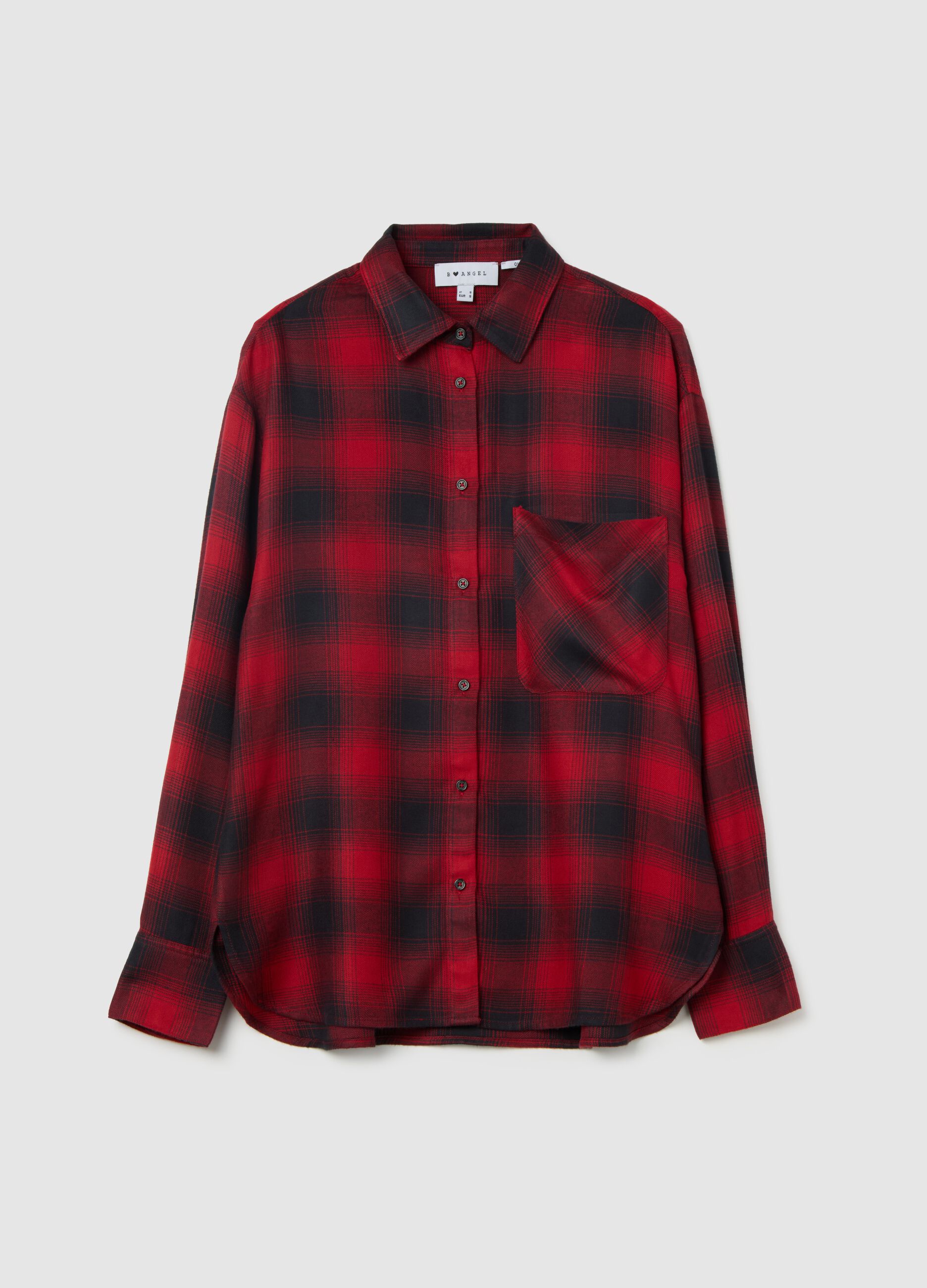 Oversized shirt with check pattern