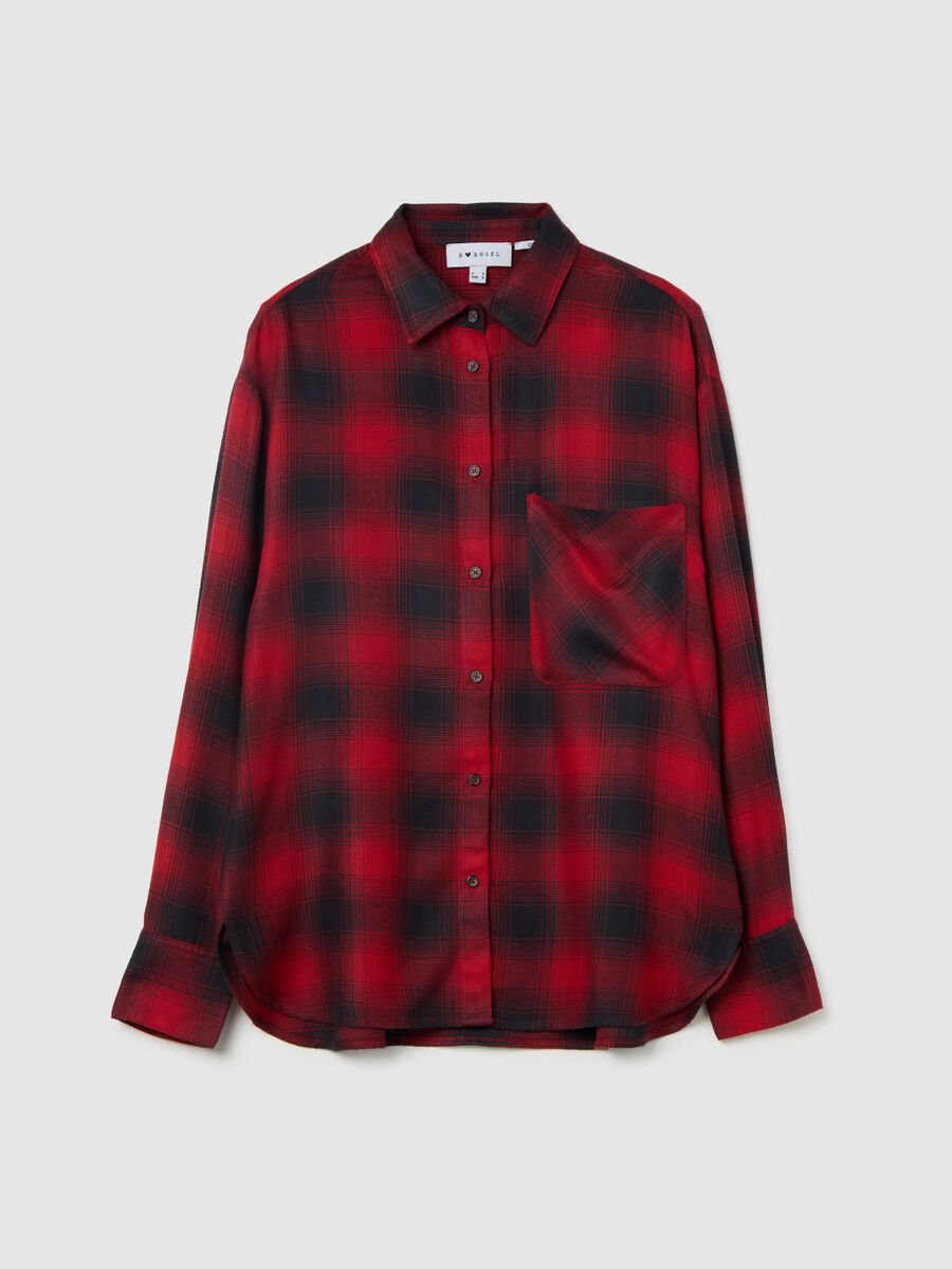 Oversized shirt with check pattern_4