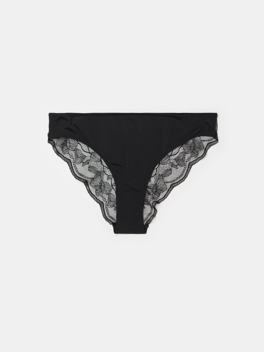 Microfibre briefs with floral lace_4